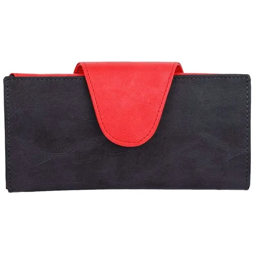 Ladies Black-Red PU Leather Clutch ..