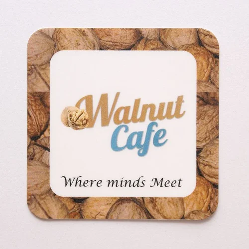 Cafe Printed Square Tea Coaster